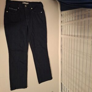 Levi's 505 Straight Leg Jeans Dark Wash Embellished Pockets Women's‎ 8S